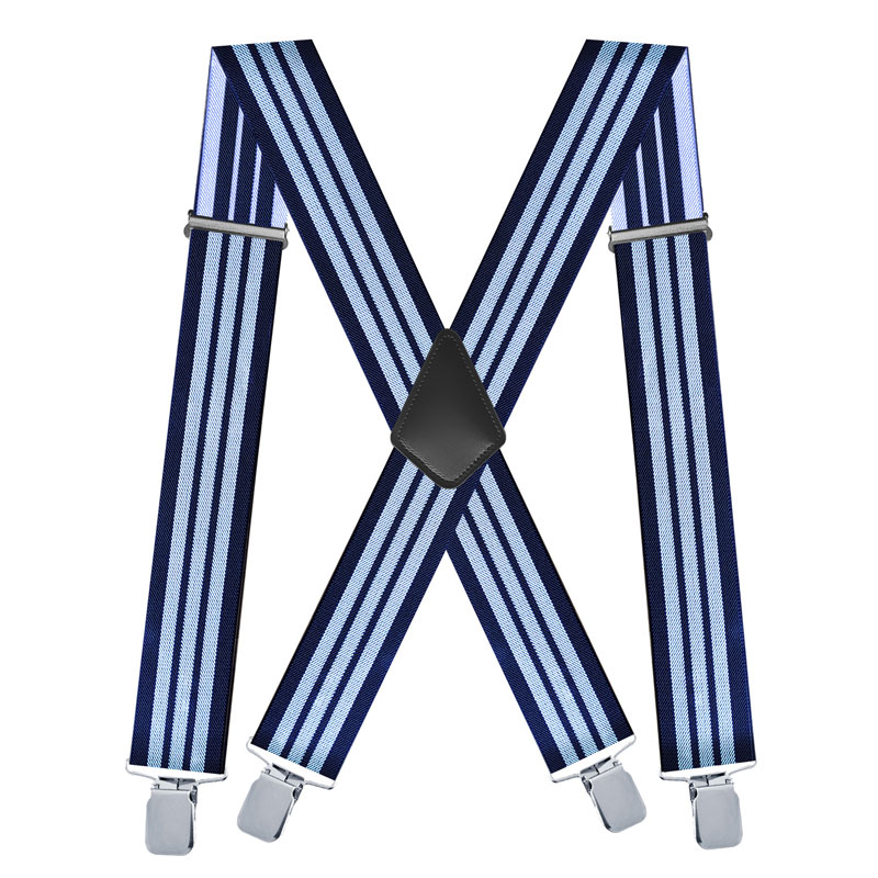 Suspenders Clip Men - Strepen Herenbretels X Back 2 inch