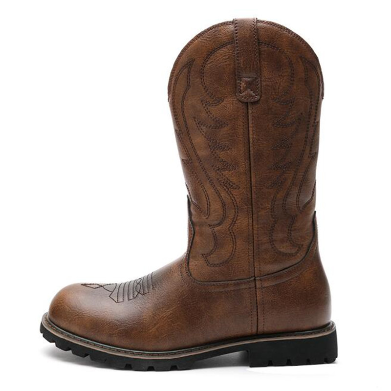 Mens Fashion Vintage - Modeontwerper Goth Heren Cowboylaarzen Instapper Borduurproces