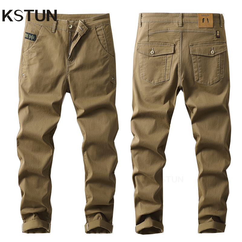 Men'S Fashion Khaki Pants - KSTUN Heren Casual Broek Slanke Rechte