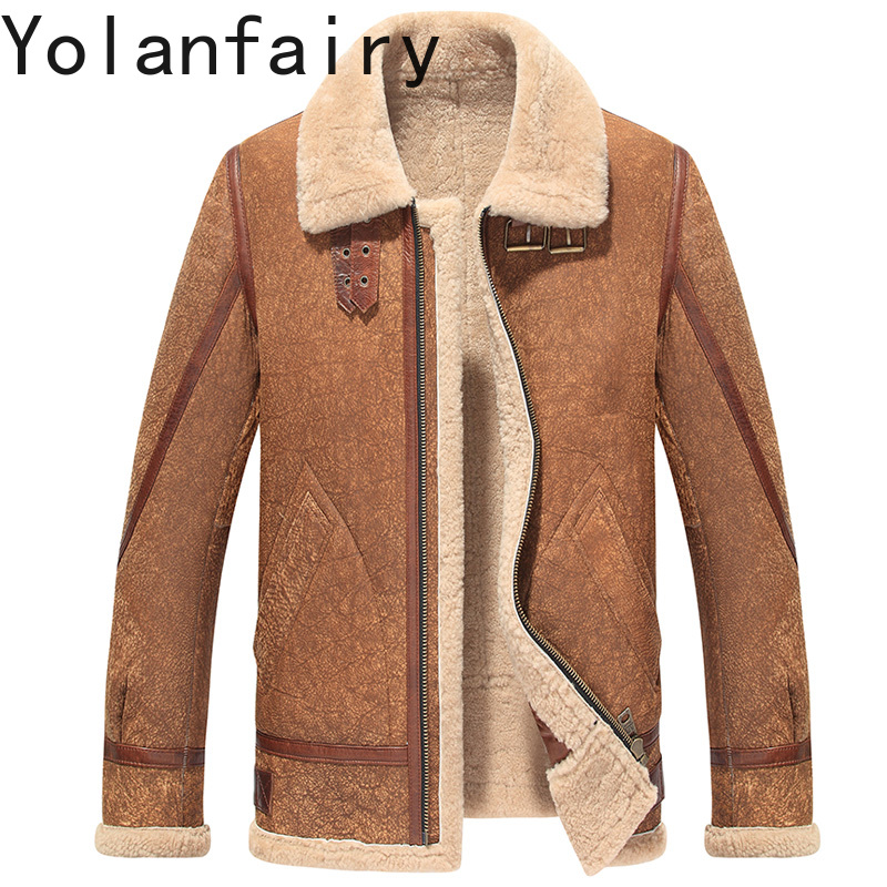 Men'S Fashion Leather Jacket - YOLANFAIRY Echte lederen jassen voor heren