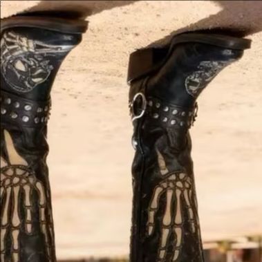 Belt Mens Fashion - Skull Totem Westernlaarzen Dames/heren Retro Vierkante