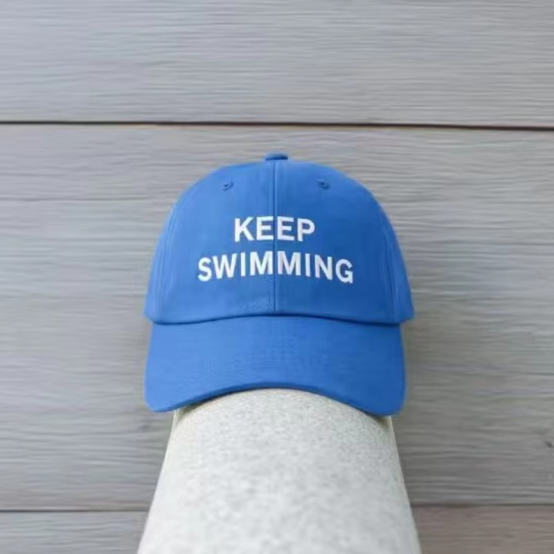 Mens Fashion Caps - 2026 Trendy Keep Swimming Nieuwe Letter