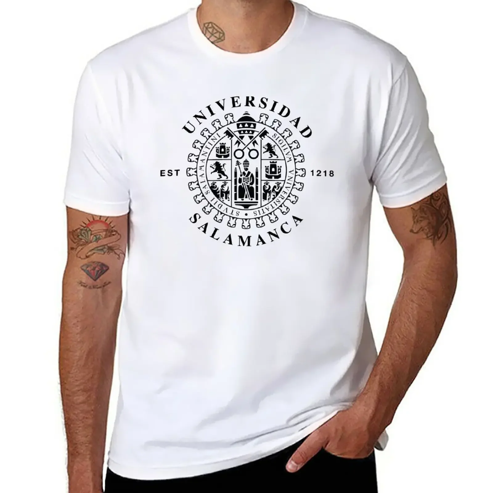 Men'S Fashion University - Universiteit van Salamanca T-shirt Koreaanse mode