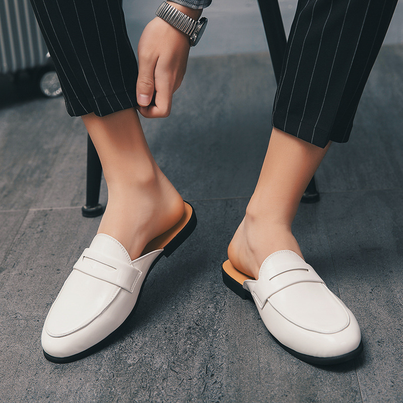 Men'S Fashion Loafers Shoes - Italiaanse design herenslippers van gepatenteerd leer,