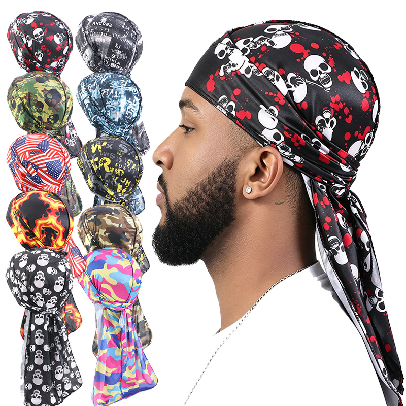 Mens Fashion Caps - 3 STKS Mode Lange Staart Durag