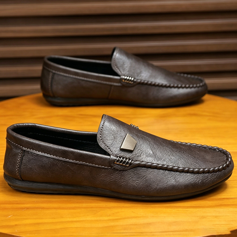 Men'S Fashion Loafers Shoes - Britse stijl leren herenschoenen, minimalistische instappers,