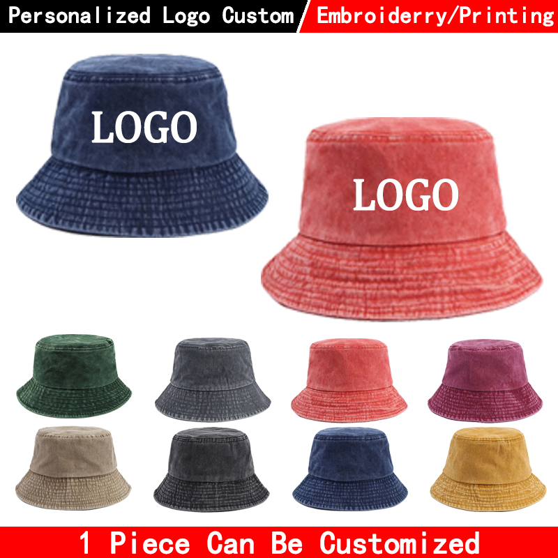 Mens Fashion Caps - Op maat gemaakte denim bucket hat