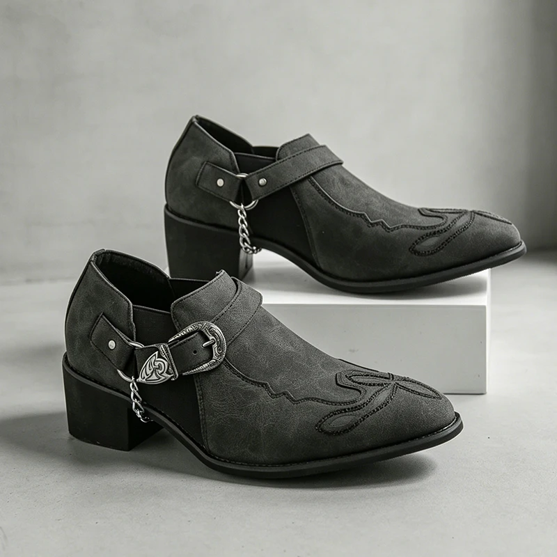 Mens Fashion Vintage - Vintage cowboylaarzen voor heren, leren hoge