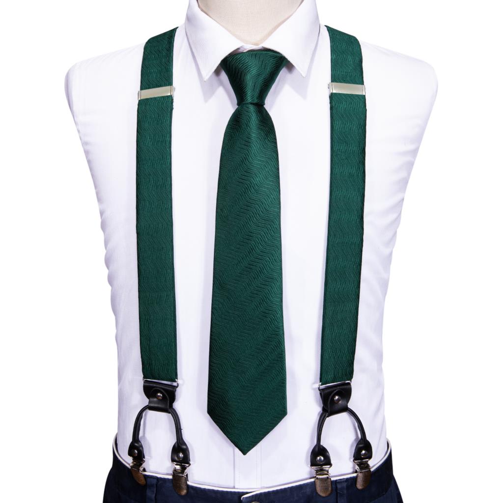 Suspenders Clip Men - Barry.Wang Designer Heren Bretels Zakdoek Manchetknopen