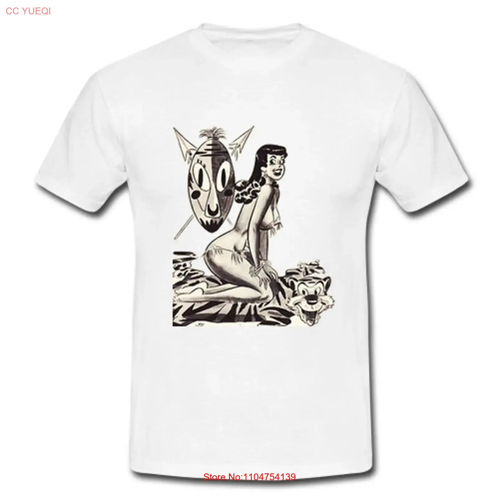 Mens Fashion In The 50S - Heren katoenen retro T-shirt Pinup Tiger