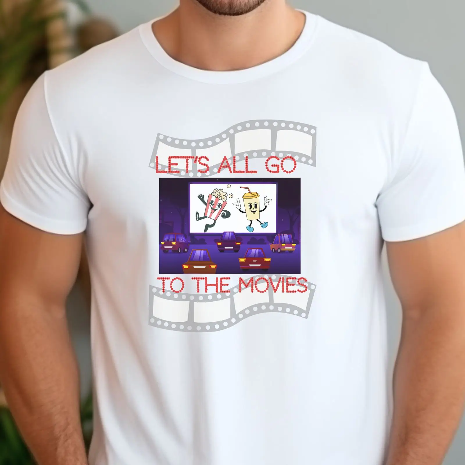 Mens Fashion In The 50S - Retro Drive In Movie T-shirt Vintage