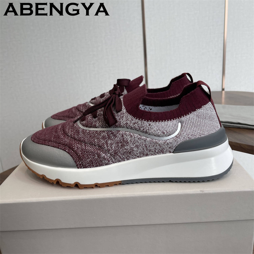 Men'S Fashion Loafers Shoes - Heren Nieuwe veelkleurige gebreide loafers Schoenen