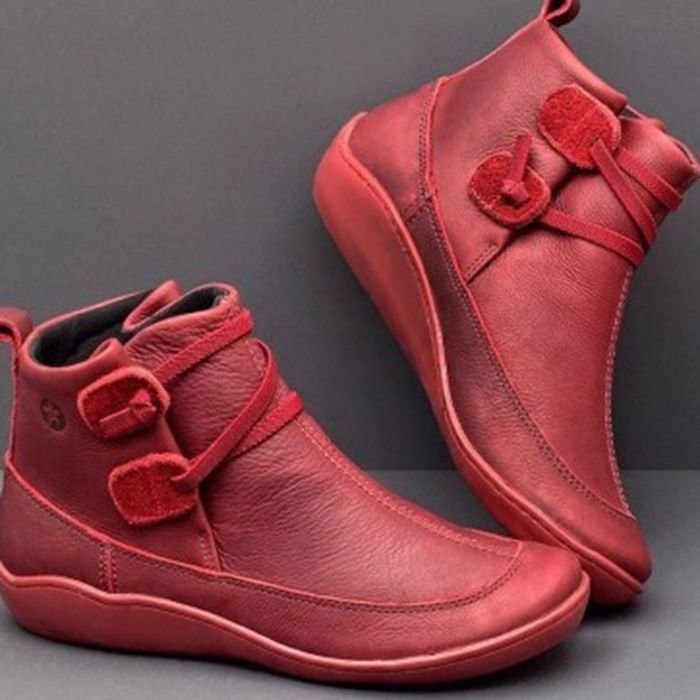 Dames Vintage Ronde Teen PU Le - Mens Fashion Vintage recensie en prijs