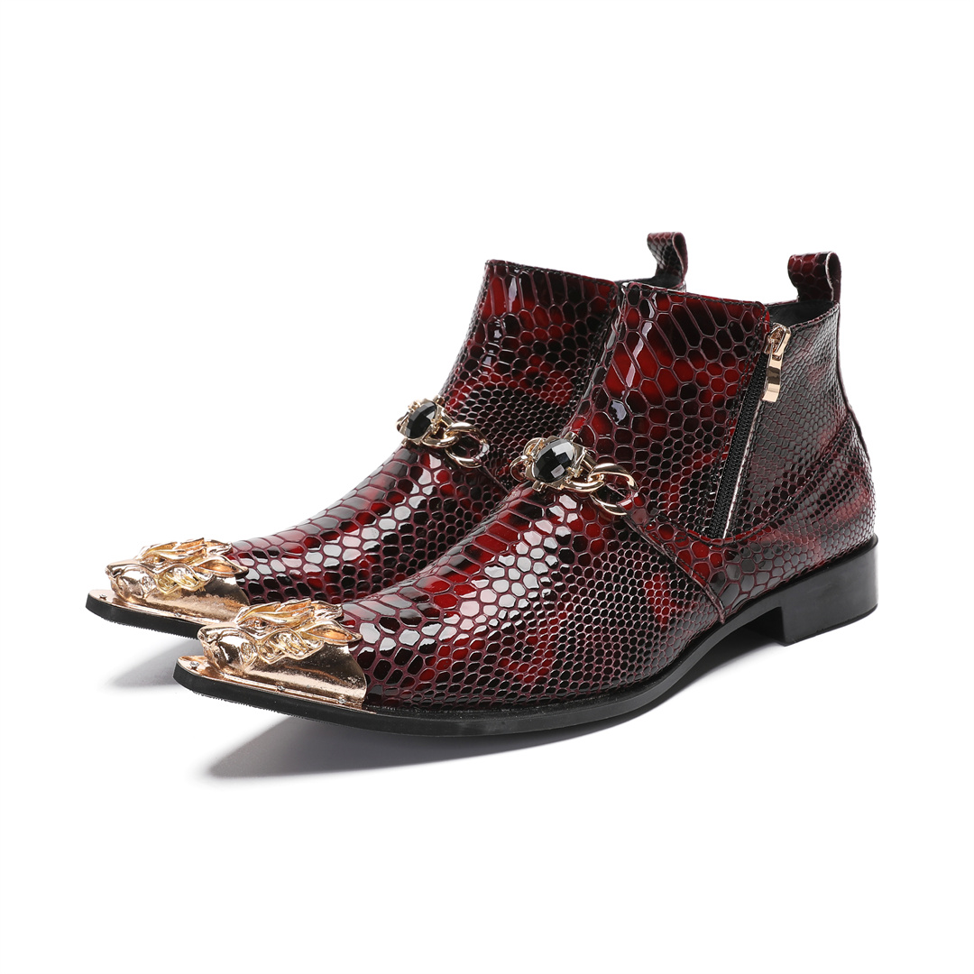 Modieuze metalen spitse neus e - Mens Fashion Dress recensie en prijs