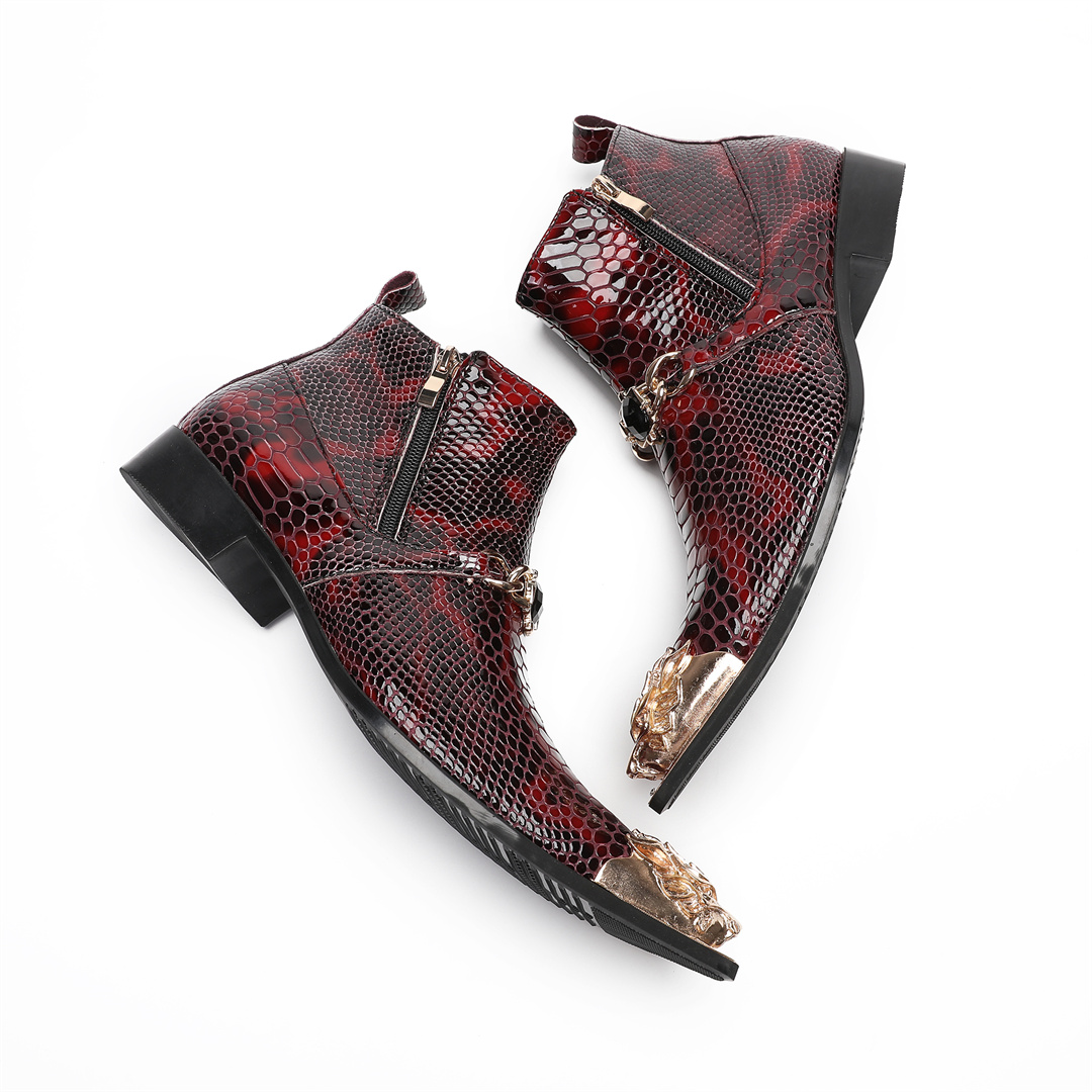 Modieuze metalen spitse neus e - Mens Fashion Dress recensie en prijs