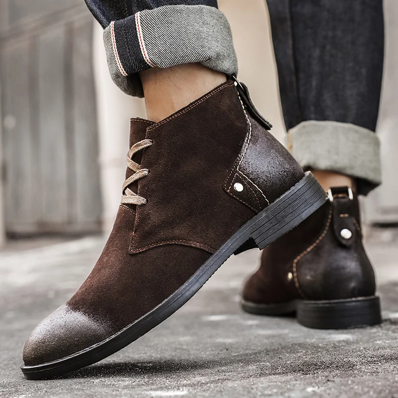 Nieuwe Koe Suede Enkellaarsjes - Mens Fashion Vintage recensie en prijs