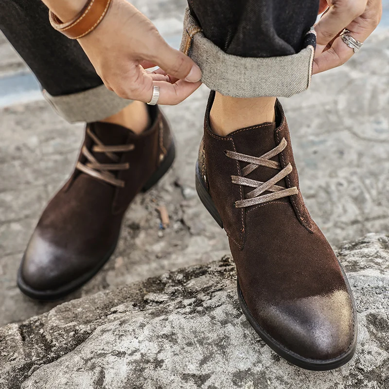 Nieuwe Koe Suede Enkellaarsjes - Mens Fashion Vintage recensie en prijs