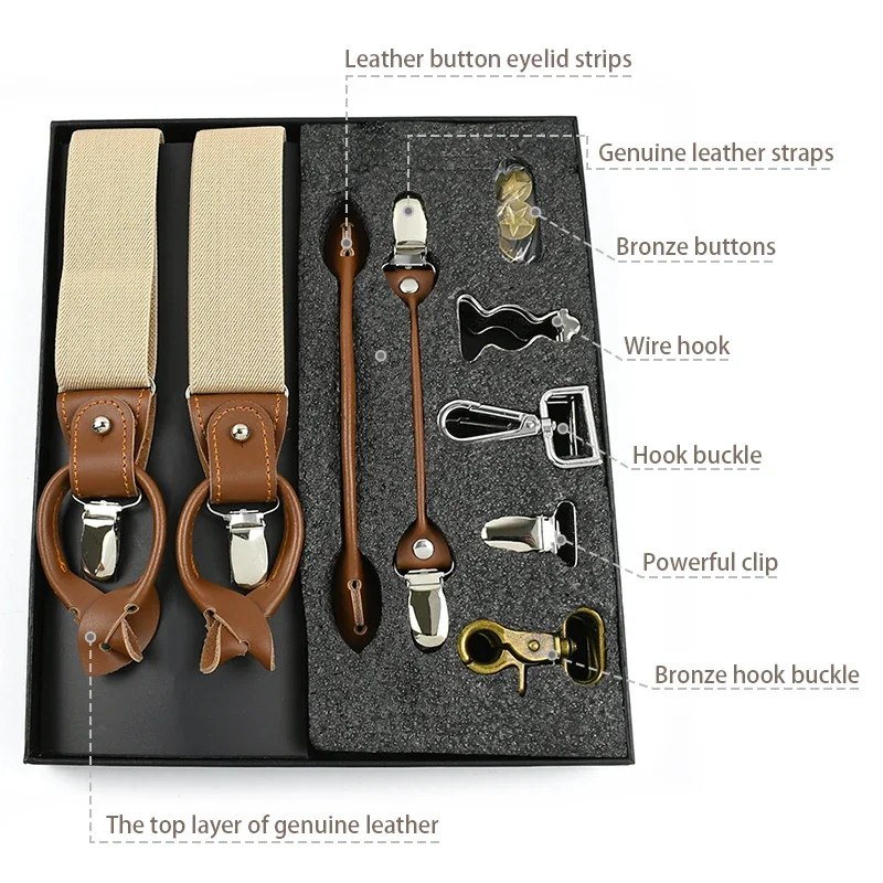 Deepeel 1Set 3.5*125cm Busines - Suspenders Clip Men recensie en prijs