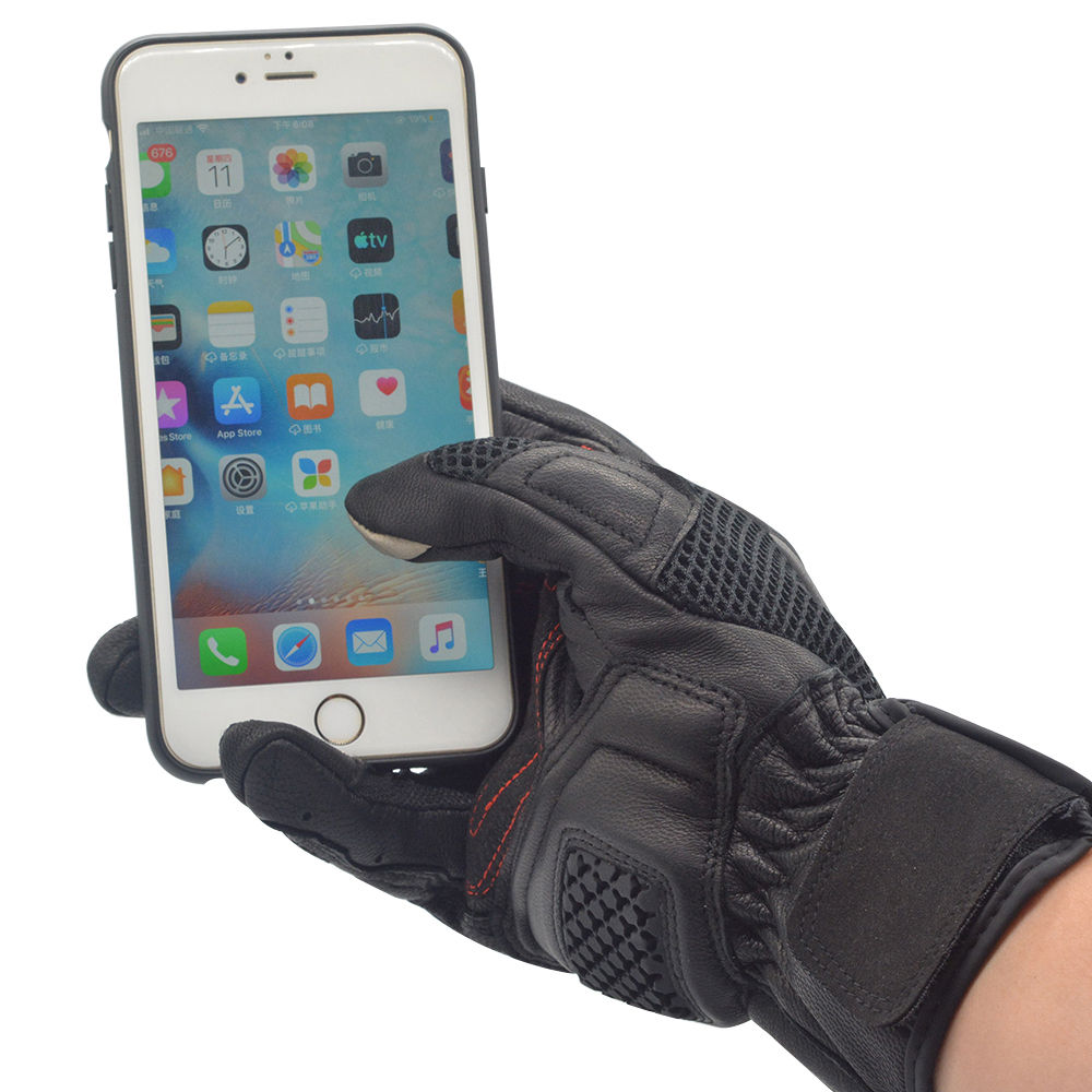 Leren motorhandschoenen Zwart  - Men'S Fashion Gloves recensie en prijs