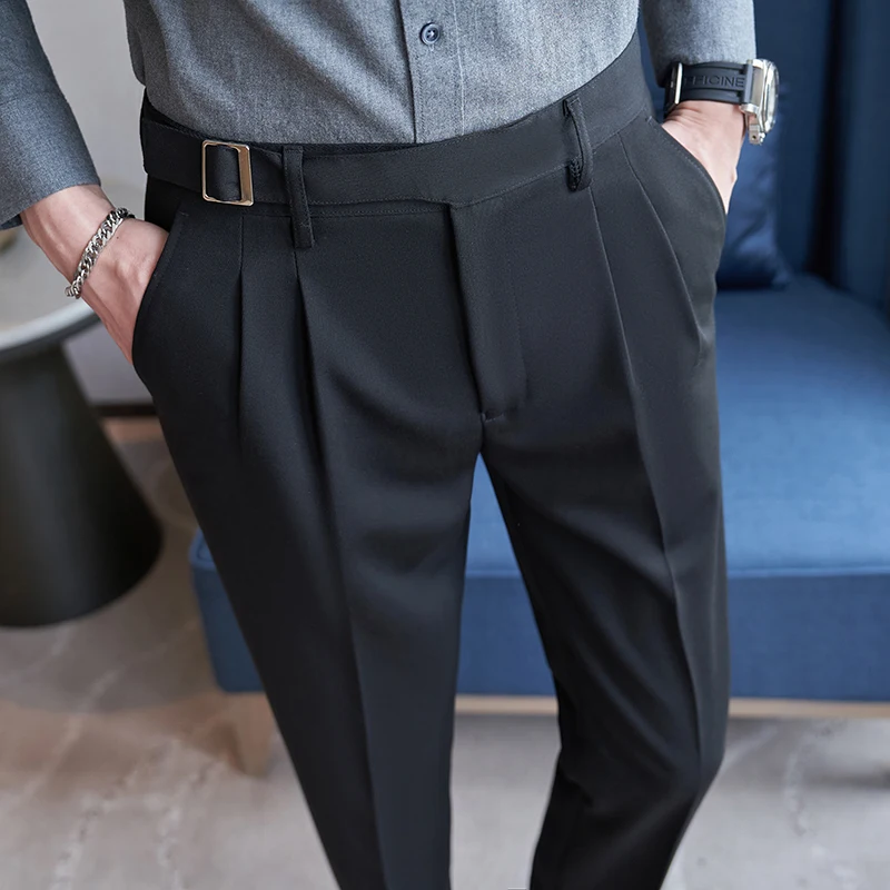 Marineblauwe herenpakbroek, wi - Men'S Fashion Khaki Pants recensie en prijs