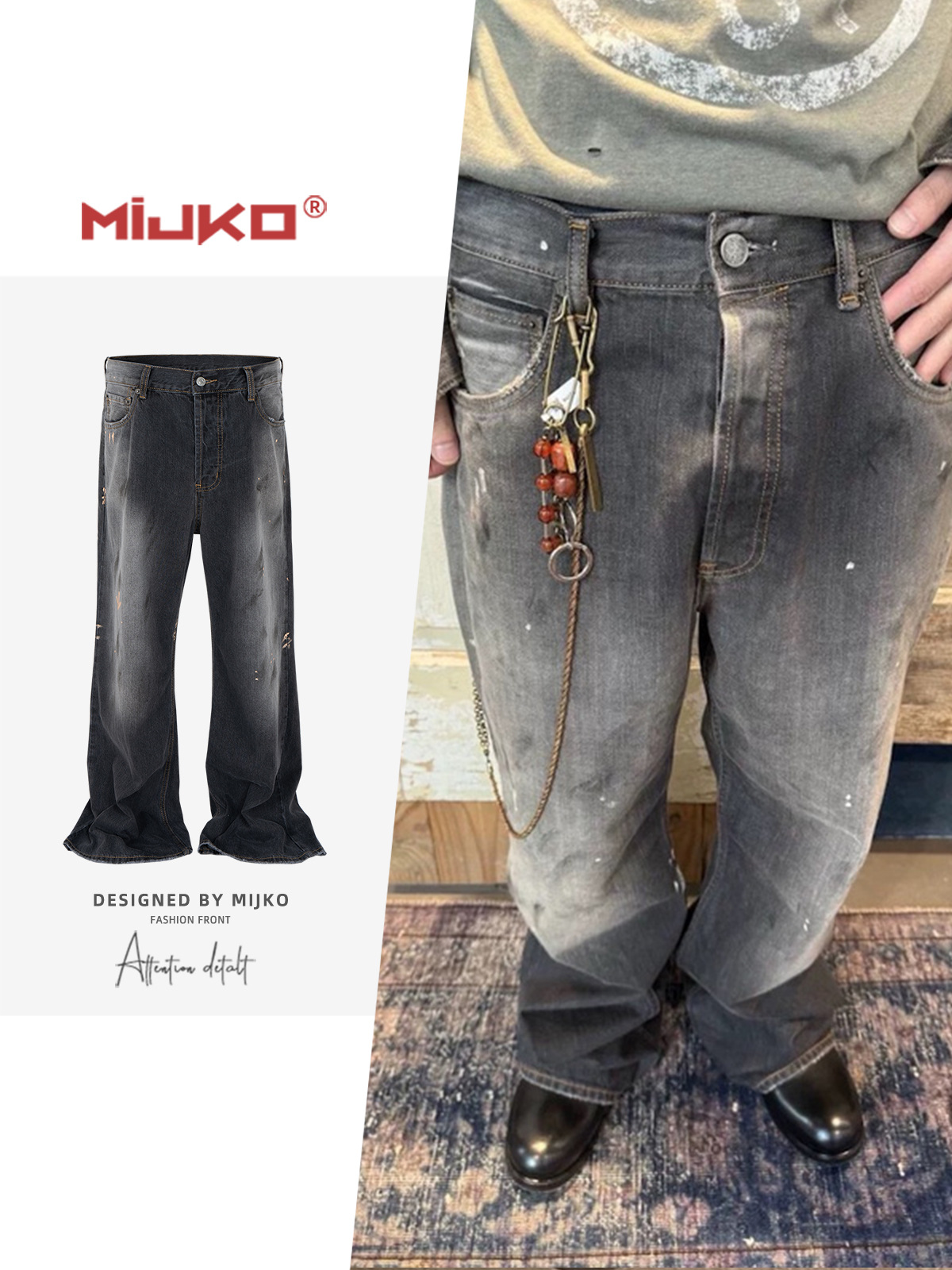 MIJKO Gradiënt Gewassen Heren  - Men'S Fashion Jeans And Boots recensie en prijs