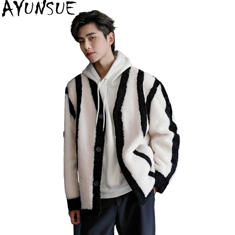 AYUNSUE Nieuwe Mode Echte Bont - Men'S Fashion Leather Jacket recensie en prijs